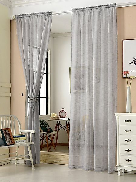Woltu Gardine, Kräuselband (2 St), halbtransparent, günstig online kaufen