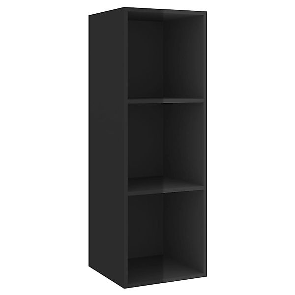 vidaXL TV-Wand TV-Wandschrank Hochglanz-Schwarz 37x37x107 cm günstig online kaufen