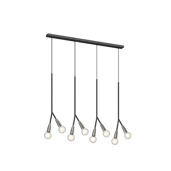 Lucande Pendelleuchte Carlea 9639206 Modern in Schwarz aus Metall 8-flammig günstig online kaufen