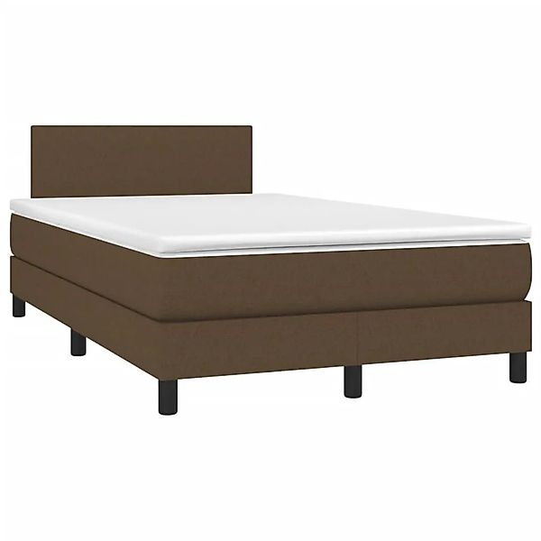 vidaXL Boxspringbett mit Matratze & LED Dunkelbraun 120x190 cm Stoff 327002 günstig online kaufen