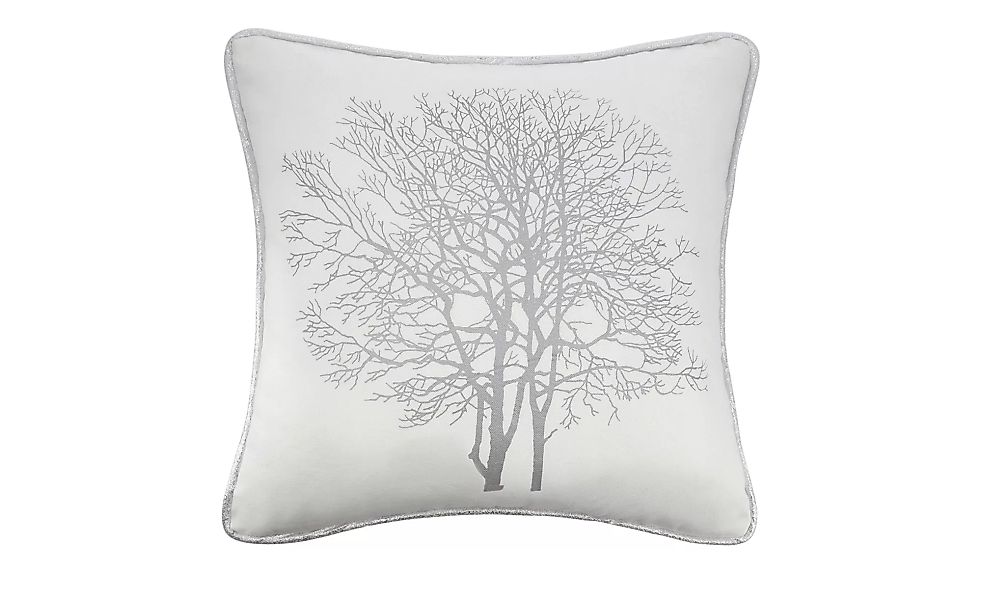 LAVIDA Kissen  Baumdruck - silber - 100% Polyesterfüllung 400gr. - 45 cm - günstig online kaufen