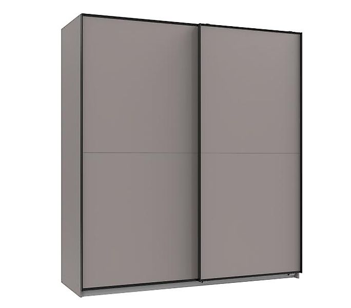 Schwebetürenschrank 2-trg. ca.180x198x65 cm Saharagrau / Schwarz günstig online kaufen