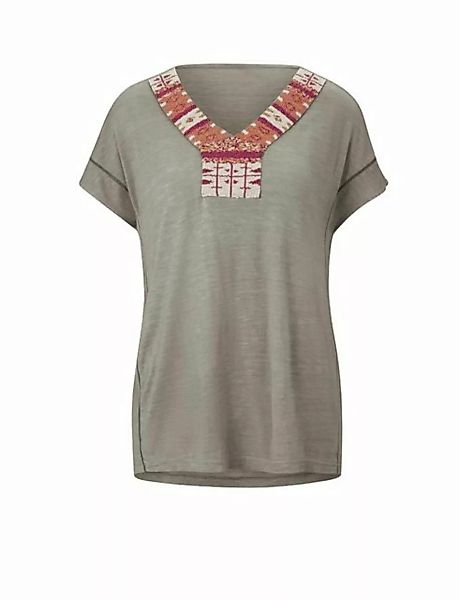 heine Rundhalsshirt LINEA TESINI Damen Designer-Shirt mit Zierperlen, schla günstig online kaufen