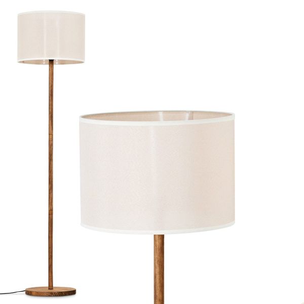 hofstein Stehlampe moderne Stehlampe aus Holz/Stoff günstig online kaufen