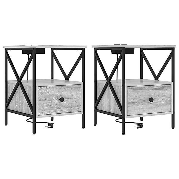 vidaXL Nachttisch Grau Sonoma 41,5 x 40,5 x 55 cm Holzwerkstoff 859557 günstig online kaufen