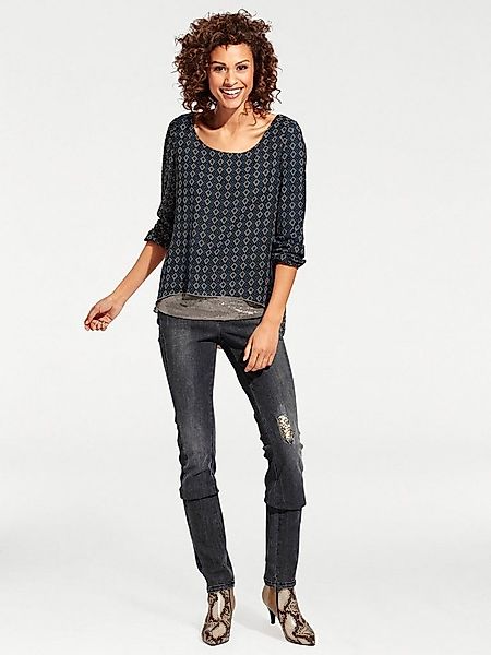 heine Klassische Bluse Druck-Tunika Langarm günstig online kaufen