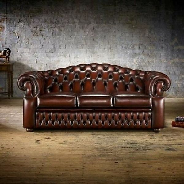 JVmoebel Chesterfield-Sofa, 3 Sitzer Chesterfield Ledersofa Wohnzimmer Desi günstig online kaufen
