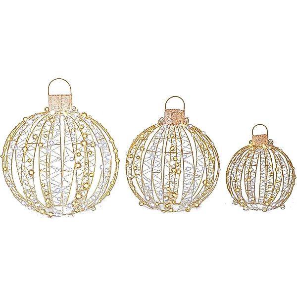 Costway 3er Set Weihnachtsdeko Kugelleuchten für Weihnachten günstig online kaufen