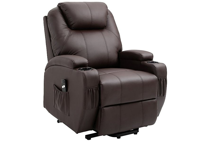 HOMCOM Relaxsessel Sessel mit Aufstehhilfe, Aufstehsessel mit Getränkehalte günstig online kaufen