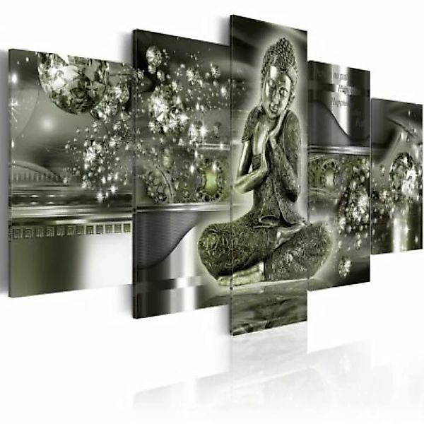 artgeist Wandbild Emerald Budda silber-kombi Gr. 200 x 100 günstig online kaufen