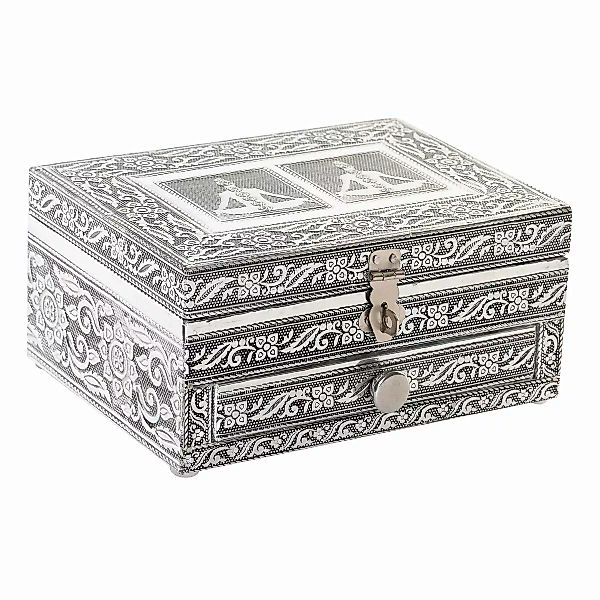 Box-schmuckkästchen Dkd Home Decor Silberfarben Holz Aluminium Grün (17,5 X günstig online kaufen