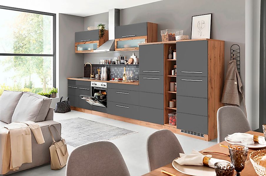 HELD MÖBEL Küchenzeile "Wien", Breite 410 cm, wahlweise mit E-Geräten günstig online kaufen