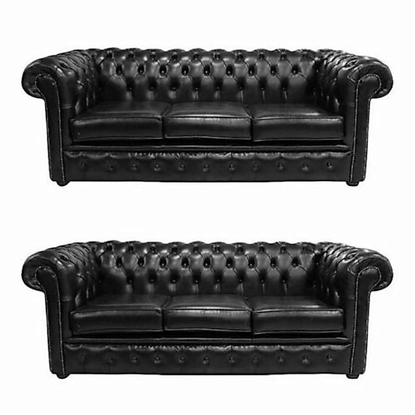 JVmoebel 3-Sitzer Chesterfield Design Luxus Polster Sofa 3+3 Sitz 100% Lede günstig online kaufen