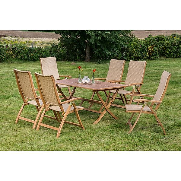 Gartenmöbel-Set Capri 7-tlg. Natur günstig online kaufen