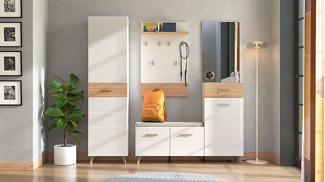 Home affaire Garderoben-Set "Sein Kompaktgarderobe, Flurgarderobe, Dielensc günstig online kaufen