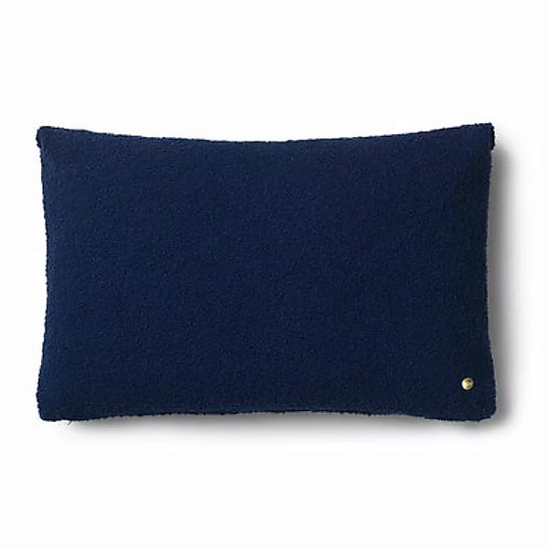 Kissen Clean textil blau / Bouclé-Wolle - 60 x 40 cm - Ferm Living - Blau günstig online kaufen