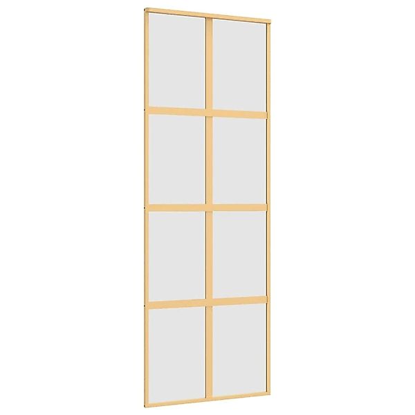 vidaXL Schiebetür Golden 76x205 cm Matt ESG-Glas und Aluminium 155187 günstig online kaufen