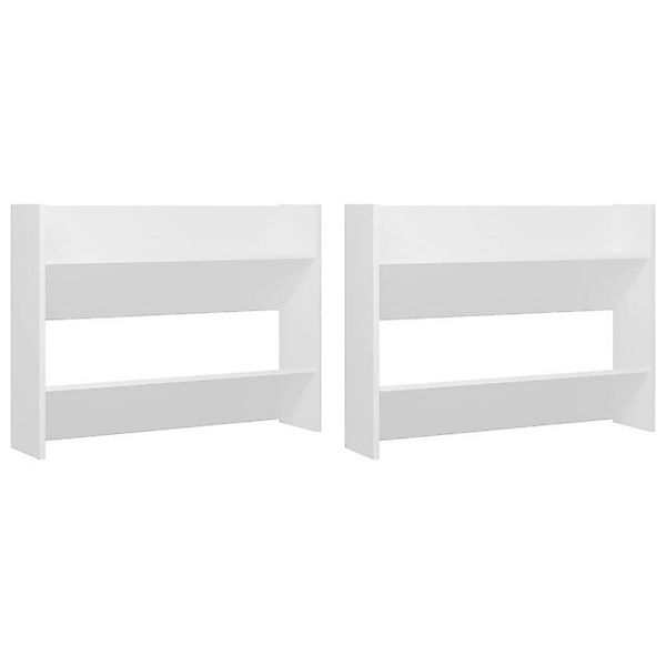 furnicato Hängeschuhschrank Wand-Schuhschränke 2 Stk. Weiß 80x18x60 cm Holz günstig online kaufen