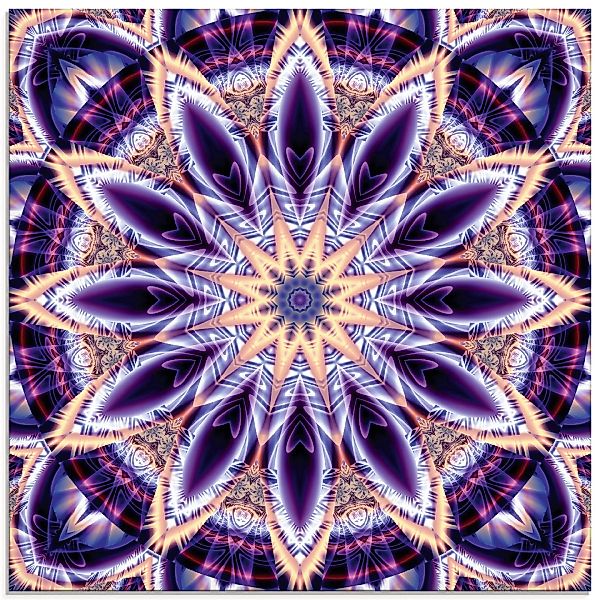 Artland Glasbild »Mandala Stern lila«, Muster, (1 St.) günstig online kaufen