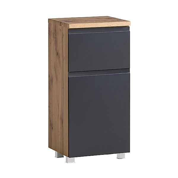 Held Möbel Unterschrank Ancona 40 cm matt Grau-Wotaneiche günstig online kaufen