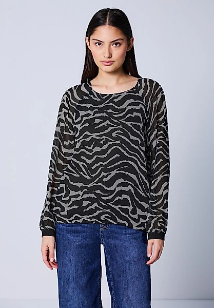 STREET ONE STUDIO Langarmbluse mit Elastiksaum günstig online kaufen