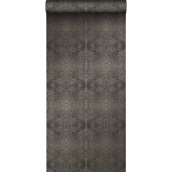 Origin Wallcoverings Tapete Tierhautmuster Schwarz und Bronze 53 cm x 10.05 günstig online kaufen