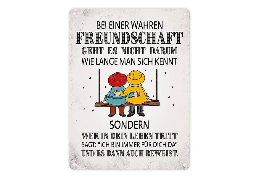 speecheese Metallschild Wahre Freundschaft Metallschild mit Freunde Motiv L günstig online kaufen