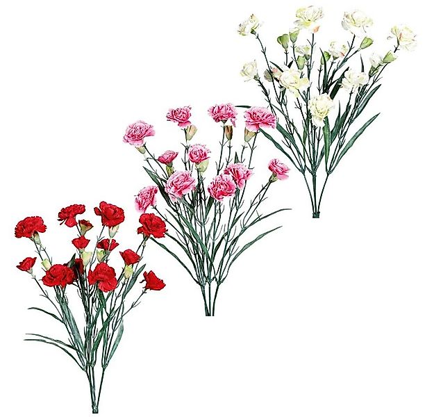 Kunstblume Kunstblume Nelke in rot 4 Stiele 50 cm Kunststoff Nelke, matches günstig online kaufen