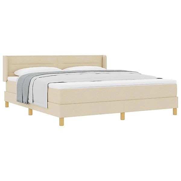 vidaXL Boxspringbett mit Matratze Creme 200 x 180 cm Polyester 3341249 günstig online kaufen