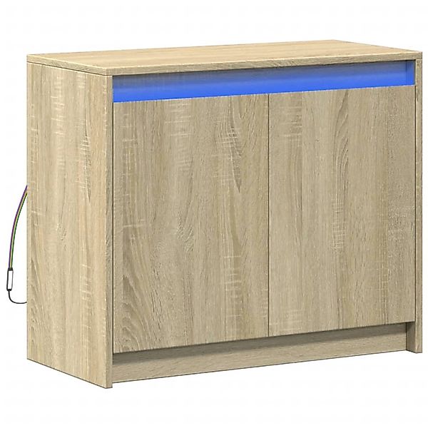 vidaXL LED-Sideboard Sonoma-Eiche 72x34x61 cm Holzwerkstoff 852175 günstig online kaufen