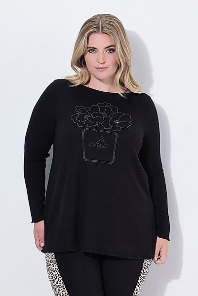 MIAMODA Strickpullover Pullover A-Linie Glitzersteinchen Langarm günstig online kaufen