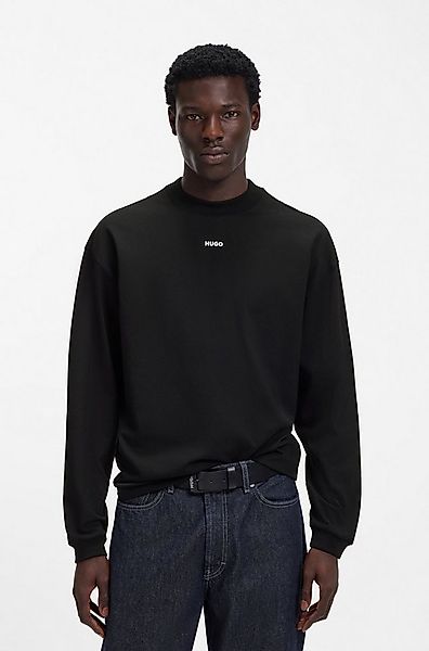 HUGO Langarmshirt Daposo Rundhalsausschnitt, Relaxed Fit, Ärmelbündchen günstig online kaufen