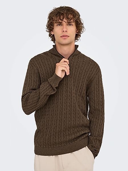 ONLY & SONS Troyer "ONSLOUI REG 12 CABEL HALF ZIP KNIT" günstig online kaufen