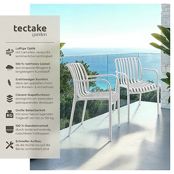 tectake Gartenstuhl Gartenstühle (Set., 6 St), günstig online kaufen