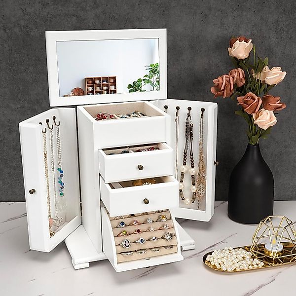 Emfogoo Schmuckkasten 4 Ebenen Schmuckbox Organizers günstig online kaufen