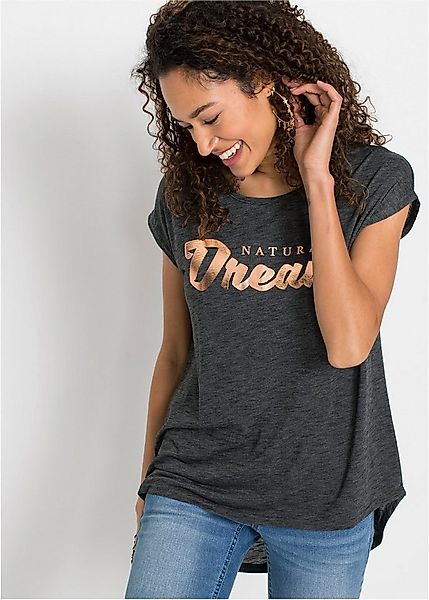 bonprix Longshirt Oversize Passform, Kurzarm-Design, aus Viskose-Mix günstig online kaufen