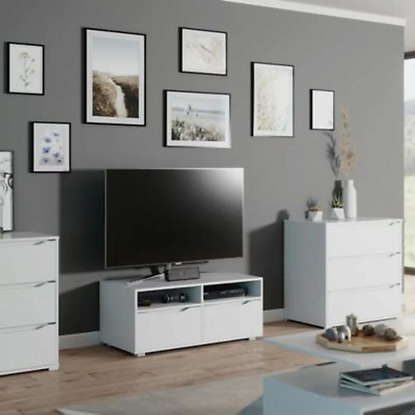 Vicco Lowboard Ruben weiß 100cm TV-Board Fernsehschrank TV-Schrank Regal Ti günstig online kaufen