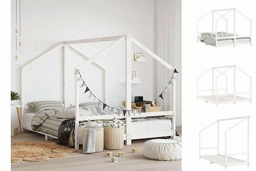 vidaXL Kinderbett Kinderbett Weiß 2x80x200 cm Massivholz Kiefer günstig online kaufen