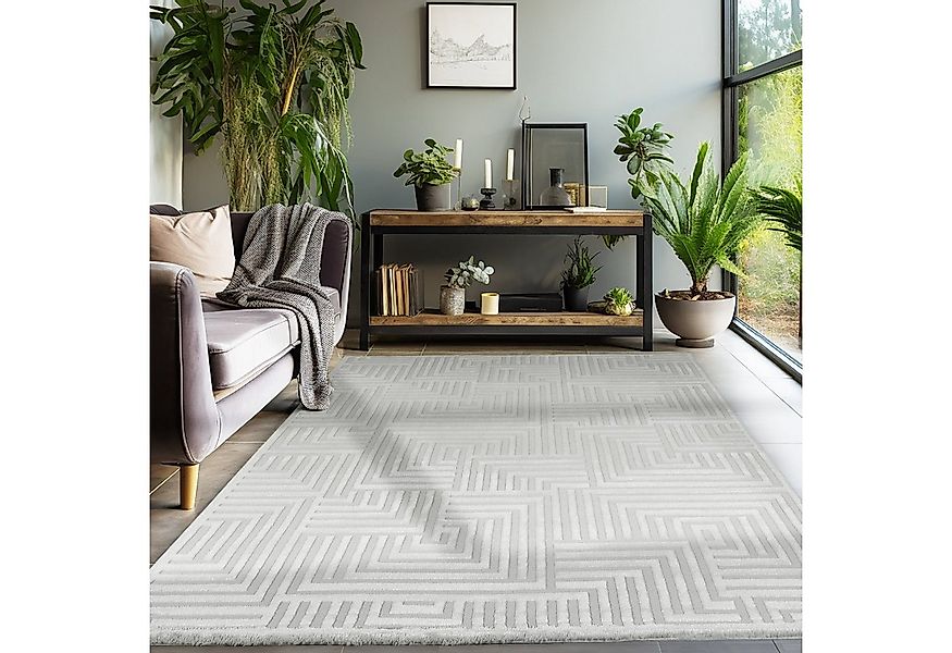 SIMPEX24 Designteppich Geometrisch Design, Rechteckig, Höhe: 12 mm, Teppich günstig online kaufen