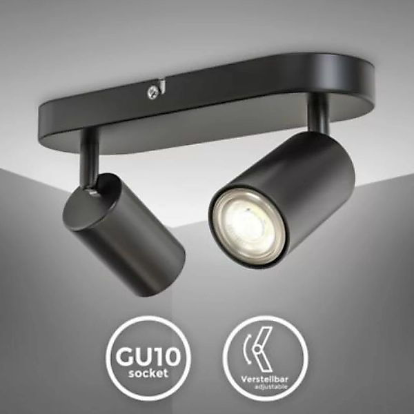 B.K.Licht LED Spotleuchte schwenkbar Retro Schwarz GU10 Deckenlampe Flur Sc günstig online kaufen