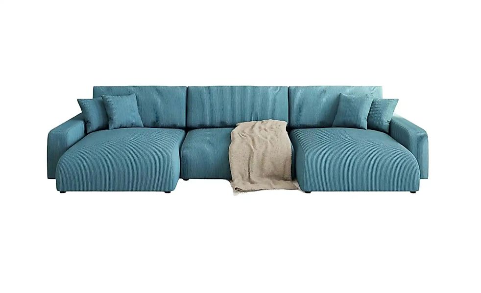 S-STYLE Wohnlandschaft  Emma ¦ türkis/petrol ¦ Maße (cm): B: 332 H: 78 Pols günstig online kaufen