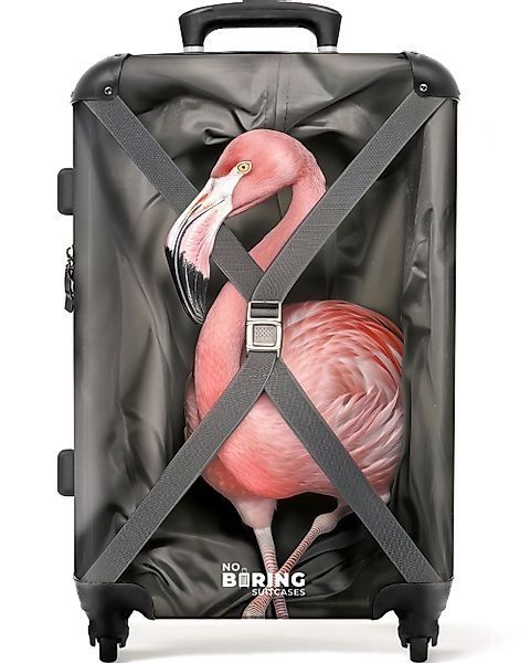 NoBoringSuitcases.com© Hartschalen-Trolley Flamingo auf dem Weg günstig online kaufen