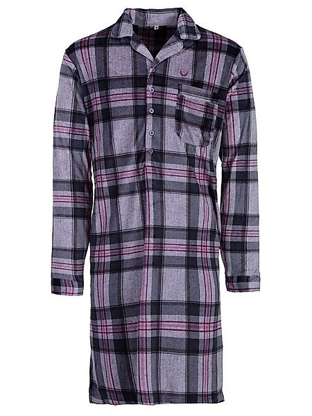 Henry Terre Nachthemd Velour Nachthemd langarm - Karo günstig online kaufen