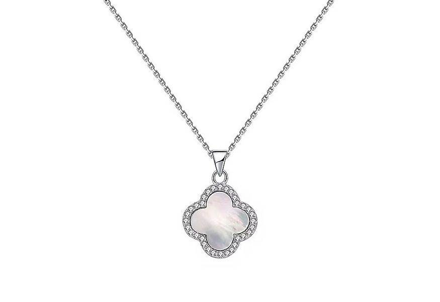 ROUGEMONT Kette mit Anhänger Funkelnde Kleeblatt Glücksbringer Damen Halske günstig online kaufen