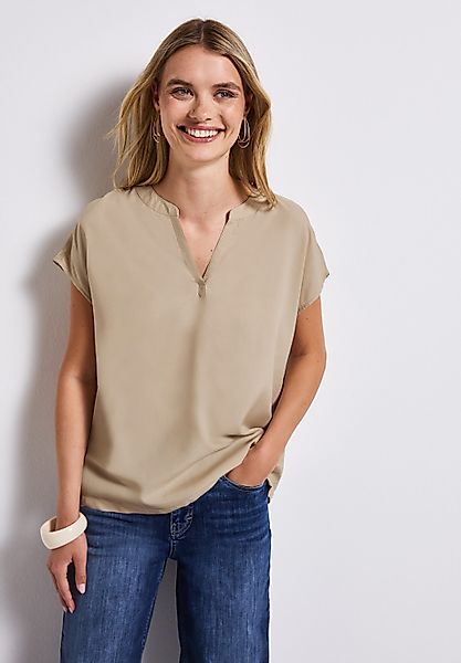 STREET ONE Kurzarmbluse Split Neck günstig online kaufen