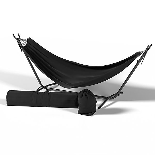 HAGO Hängematte Outdoor Hängematte Schwarz Stahlgestell günstig online kaufen