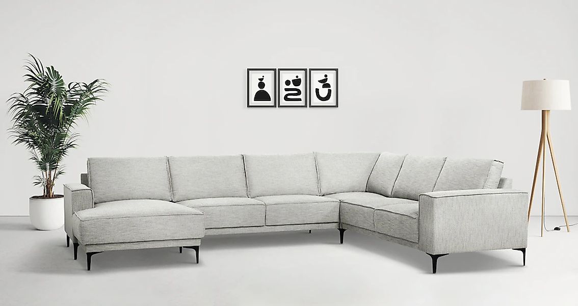 OTTO home Wohnlandschaft "OLAND U-Form, XXL, B: 342 cm, Skandi-Design" Skan günstig online kaufen