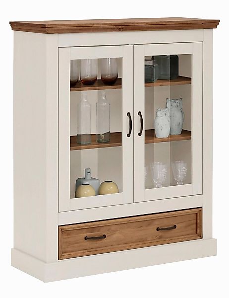 Home affaire Vitrine "Selma Highboard", aus massivem Kiefernholz, mit Griff günstig online kaufen