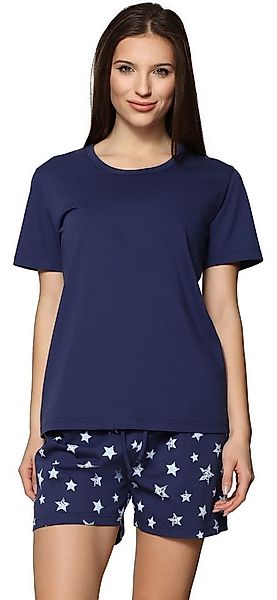 Merry Style Schlafanzug Damen Pyjama Zweiteiler Kurz aus Baumwolle Set MS10 günstig online kaufen