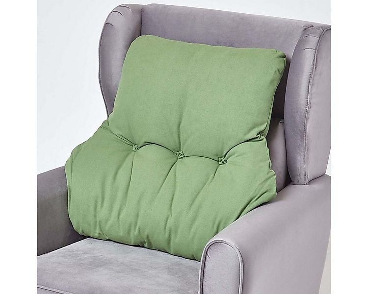 Homescapes Sitzkissen Rückenkissen grün – Rückenstützkissen 68 x 58 cm mit günstig online kaufen